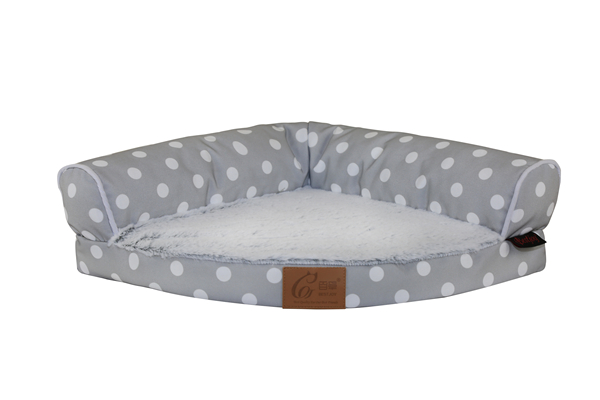 OEM Gray Chevron Dots Printed T/C Small Large Pet Bed Washable Orthopedic Dog Mattress Cat Sofa Durable Cushion