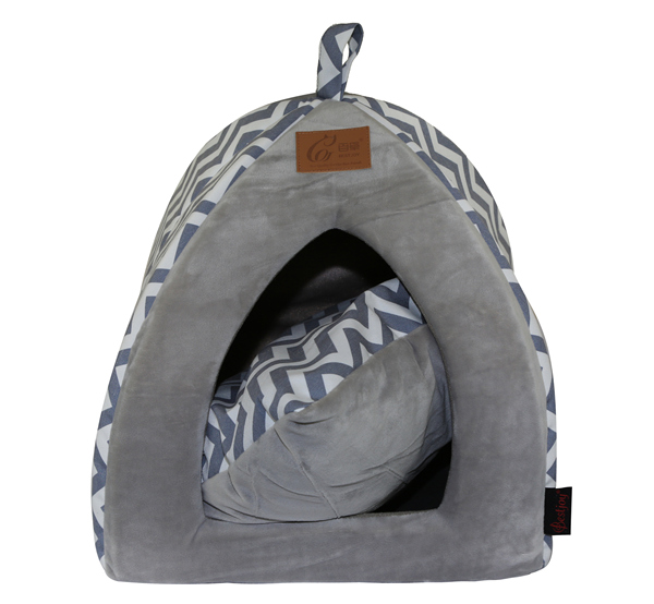 Custom New Product Covered Portable Dog Cat Bed Cave Cute Puppy Bed Cat Teepee Cushion House for Wholesale