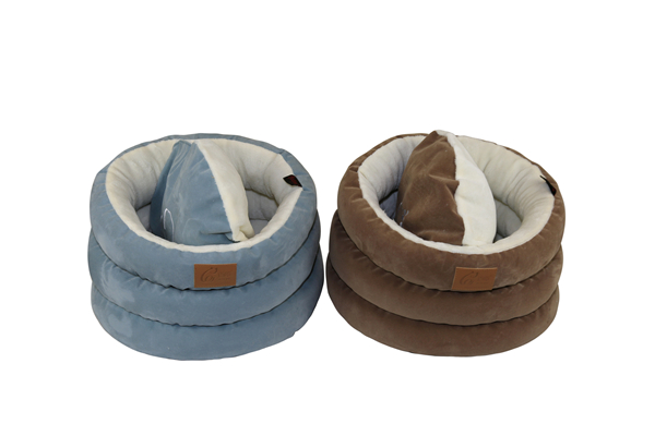 Manufacturer Novelty Flannel Donut Pet Bed Waterproof Luxury Soft Indoor Dog Sofa Bed Cat Cushion House Removable Reversible Embroidered Cushion