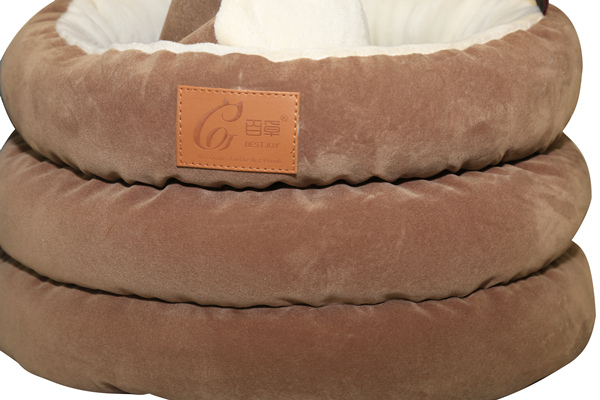 Manufacturer Novelty Flannel Donut Pet Bed Waterproof Luxury Soft Indoor Dog Sofa Bed Cat Cushion House Removable Reversible Embroidered Cushion