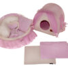Manufacturer Wholesale Baby Pink and Cream Princess Pet Bedding with Romantic Tulle Skirt Pet Bed House Couch Sofa for Princess Dog Cat Rabbit Designer Pet Bedding With Pillows Toys Blankets