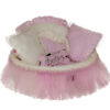 Manufacturer Wholesale Baby Pink and Cream Princess Pet Bed with Romantic Tulle Skirt Pet Bed House Couch Sofa for Princess Dog Cat Rabbit Designer Pet Bed With Pillow Reversible Cushion Indoor Bed