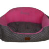 Wholesale Gray Cotton Polka Dots Baby Pink Coral Fleece Pet Bed Princess Dog House Cushion Sofa Luxury Designer Cat Furniture Puppy Rabbit Bed With Quilted Reversible Cushion Pillow Mat