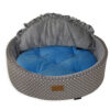 Factory Custom Gray Velvet Pet Pillow Moon Shape Dog Cushion Sofa Luxury Prince Pet Bed Toy Pillow Designer Cat Puppy Rabbit Home Decorative Pillow with Ruffles Pet Gift