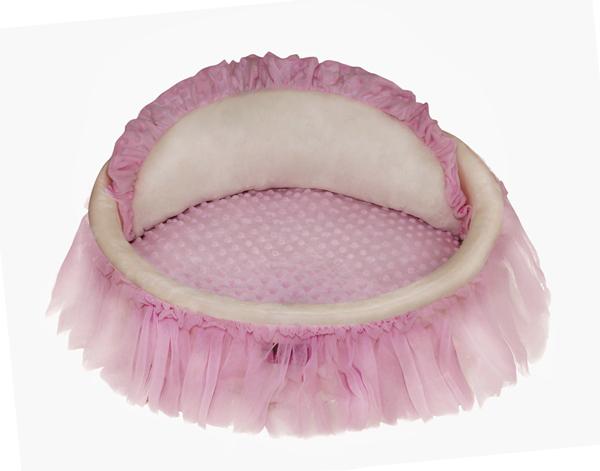 Manufacturer Wholesale Baby Pink and Cream Princess Pet Bed with Romantic Tulle Skirt Pet Bed House Couch Sofa for Princess Dog Cat Rabbit Designer Pet Bed With Pillow Reversible Cushion Indoor Bed