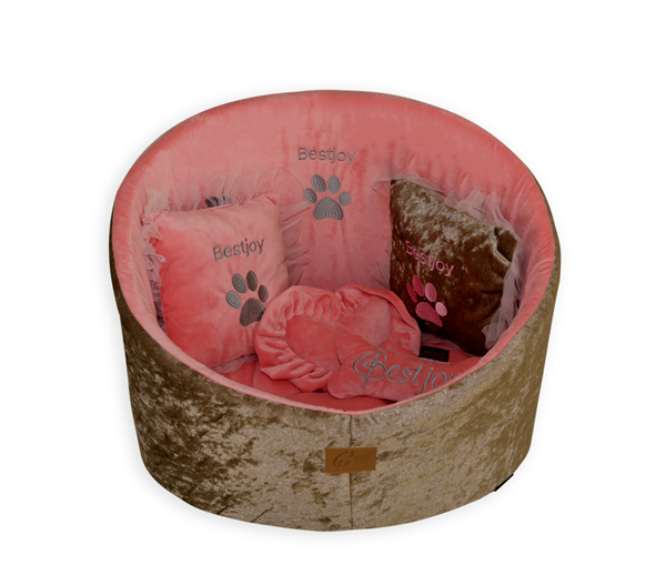 Manufacturer OEM Pet Bed Toy Princess Dog Pillow Custom Handmade Dog Puppy Toy Pillow Personalized Cat Toy With Paw Shape Embroidery and Tulle Border Indoor Decorative Pillow