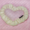 Manufacturer Custom Wholesale Baby Pink and Cream Pet Bed Pillow with Ruffles Heart Shape Pet Bed Cushion Toy for Princess Dog Cat Rabbit Designer Decorative Home Pillow Reversible Cushion Indoor Mat