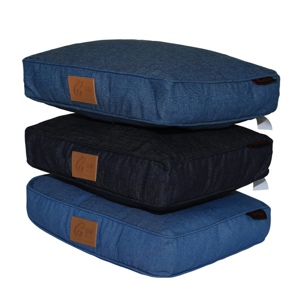 Manufacturer Washable Removable Rectangle Urban Denim Pet Bed Sofa Dog Mat Cushion Cat Mattress Couch Pad Indigo Pet Bed Duvet Cover Zippered Floor Cushion for OEM ODM Wholesale