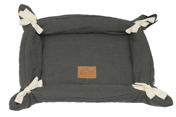 Transformer Pet Mat Carpet Stonewashed Linen Gray and Charcoal Pet Bed House Large Dog Mat Cushion Quilted Linen Cat Mattress Pad Indoor Floor Decorative Cushion Mat for Wholesale