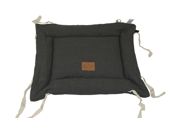 Transformer Pet Mat Carpet Stonewashed Linen Gray and Charcoal Pet Bed House Large Dog Mat Cushion Quilted Linen Cat Mattress Pad Indoor Floor Decorative Cushion Mat for Wholesale
