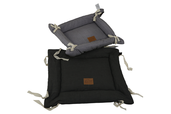 Transformer Pet Mat Carpet Stonewashed Linen Gray and Charcoal Pet Bed House Large Dog Mat Cushion Quilted Linen Cat Mattress Pad Indoor Floor Decorative Cushion Mat for Wholesale