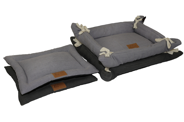 Transformer Pet Mat Carpet Stonewashed Linen Gray and Charcoal Pet Bed House Large Dog Mat Cushion Quilted Linen Cat Mattress Pad Indoor Floor Decorative Cushion Mat for Wholesale