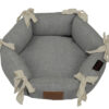 Multifunctional OEM Donut Pet Bed Cuddler Cotton Linen Blended Gray and Natural Pet Bed House Large Dog Cushion Mat Linen Cat Mattress Pad Indoor Floor Decorative Cushion Pillow for Wholesale