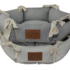 Multifunctional OEM Donut Pet Bed Cuddler Cotton Linen Blended Gray and Natural Pet Bed House Large Dog Cushion Mat Linen Cat Mattress Pad Indoor Floor Decorative Cushion Pillow for Wholesale