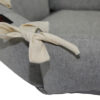 Multifunctional OEM Donut Pet Bed Cuddler Cotton Linen Blended Gray and Natural Pet Bed House Large Dog Cushion Mat Linen Cat Mattress Pad Indoor Floor Decorative Cushion Pillow for Wholesale
