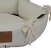 Multifunctional OEM Donut Pet Bed Cuddler Cotton Linen Blended Gray and Natural Pet Bed House Large Dog Cushion Mat Linen Cat Mattress Pad Indoor Floor Decorative Cushion Pillow for Wholesale