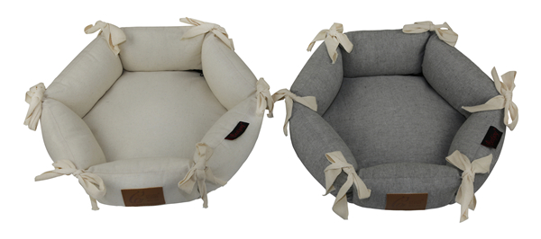 Multifunctional OEM Donut Pet Bed Cuddler Cotton Linen Blended Gray and Natural Pet Bed House Large Dog Cushion Mat Linen Cat Mattress Pad Indoor Floor Decorative Cushion Pillow for Wholesale