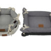 Multifunctional OEM Donut Pet Bed Cuddler Cotton Linen Blended Gray and Natural Pet Bed House Large Dog Cushion Mat Linen Cat Mattress Pad Indoor Floor Decorative Cushion Pillow for Wholesale