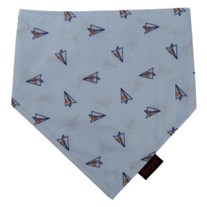 Manufacturer Cute Paper Plane Printed Cotton Pet Dog Bandana Kerchief Custom Triangle Blue Dog Bandana Bib With Button Closure Bandana Scarf for Puppy Dog Cat Pet Accessories OEM Double Layer Neckwear