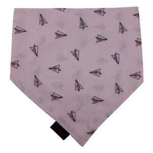 Hot Sale Cute Paper Plane Printed Cotton Pet Dog Bandana Kerchief Custom Triangle Pink Dog Bandana Bib With Button Closure Bandana Scarf for Puppy Dog Cat Pet Accessories OEM Double Layer Neckwear
