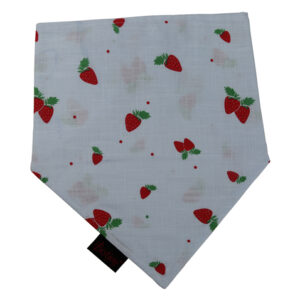 Wholesale Adjustable Strawberry Print Cotton Pet Dog Bandana Kerchief Custom Triangle Blue Dog Bandana Bib With Double Buttons Closure Scarf for Puppy Dog Cat Pet Accessories OEM Double Layer Neckwear