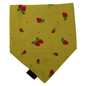 Wholesale Adjustable Strawberry Printed Cotton Pet Bandana Kerchief Custom Triangle Yellow Dog Bandana Bib With Double Buttons Closure Scarf for Puppy Dog Cat Pet Accessories OEM Double Layer Neckwear