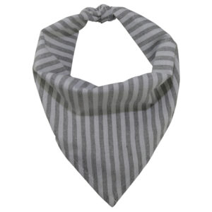 Wholesale Adjustable Striped Linen and Cotton Pet Bandana Kerchief Custom Triangle Dog Bandana Bibs Grey Pet Scarf for Puppy Dog Cat Pet Accessories OEM Neckwear Apparel