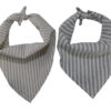 Wholesale Adjustable Striped Linen and Cotton Pet Bandana Kerchief Custom Triangle Dog Bandana Bibs Grey Pet Scarf for Puppy Dog Cat Pet Accessories OEM Neckwear Apparel