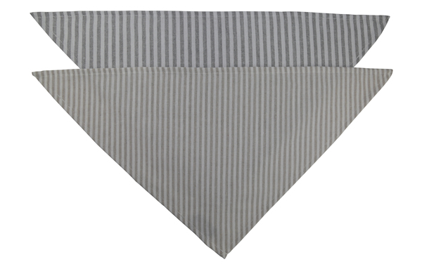 Wholesale Adjustable Striped Linen and Cotton Pet Bandana Kerchief Custom Triangle Dog Bandana Bibs Grey Pet Scarf for Puppy Dog Cat Pet Accessories OEM Neckwear Apparel