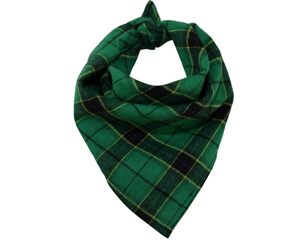 Factory Multifunctional Cotton Pet Bandana Kerchief Custom Square Dog Bandana Bibs Green Plaid Tartan Pet Scarfs for Puppy Dog Cat Stylish Pet Accessories OEM Neckwear Pet Collar Apparel Wholesale