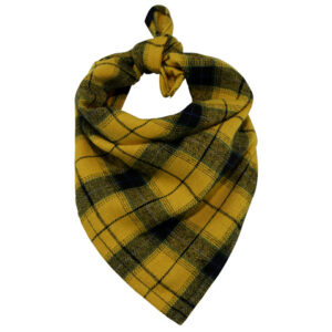 Manufacturer Adjustable Cotton Pet Bandana Kerchief Custom Square Dog Bandana Bibs Yellow Plaid Tartan Pet Scarfs for Puppy Dog Cat Stylish Pet Accessories OEM Neckwear Pet Collar Apparel Wholesale