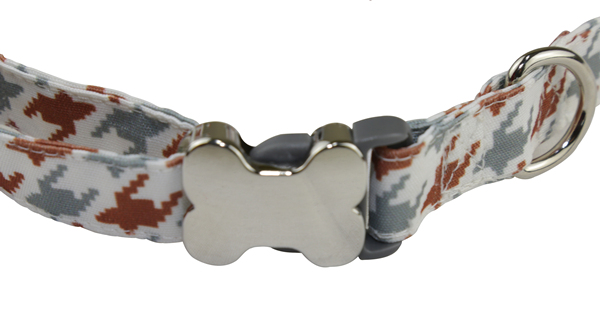 Manufacturer Adjustable Dog Collar with Welded D Ring High Quality Buckle Dog Collar Luxury Custom Puppy Collar in Red Houndstooth Pattern Designer Dog Collar OEM Pet Accessories Dog Gift