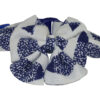Wholesale Cotton Linen Adjustable Dog Collar with Welded D Ring High Quality Buckle Dog Collar Custom Puppy Collar in Vintage Blue Pattern Designer Dog Collar OEM Pet Accessories Dog Gift Bestseller