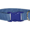 Wholesale Adjustable Urban Denim Dog Collar with Welded D Ring High Quality Buckle Dog Collar Custom Puppy Collar in Indigo Medium Blue Designer Dog Collar OEM Pet Accessories Dog Gift Bestseller