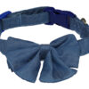 Wholesale Adjustable Urban Denim Dog Collar with Welded D Ring High Quality Buckle Dog Collar Custom Puppy Collar in Indigo Medium Blue Designer Dog Collar OEM Pet Accessories Dog Gift Bestseller