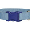 Fast Shipping Adjustable Urban Denim Dog Collar with Welded D Ring High Quality Buckle Dog Collar Custom Puppy Collar in Indigo Light Blue Designer Dog Collar OEM Pet Accessories Dog Gift Bestseller