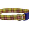 Factory Direct Adjustable Yellow Plaid Tartan Dog Collar with Welded D Ring High Quality Buckle Dog Collar Custom Cotton Puppy Collar Designer Dog Collar OEM Pet Accessories Dog Birthday Gift