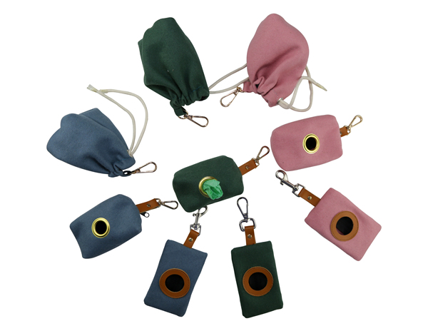Manufacturer Portable Poop Bag Holder Soft Wool Leather Grommet Waterproof Zipper Dog Waste Pouch Pet Waste Bag Dispenser Dog Walking Bag Pet Treat Bag Poop Bag Carrier for Wholesale