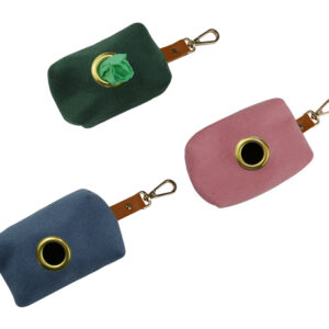 Manufacturer Luxury Poop Bag Holder Soft Durable Wool Brass Grommet Waterproof Zipper Dog Waste Pouch Pet Waste Bag Dispenser Dog Walking Bag Pet Treat Bag Poop Bag Carrier OEM for Wholesale