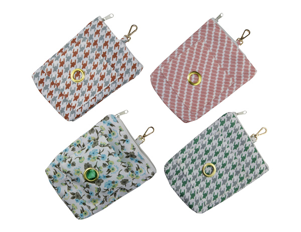 Wholesale Pet Treat Bag Dog Walking Bag Poop Bag Holder Durable Zipper Closure Waterproof Lined Dog Waste Pouch Pet Waste Bag Dispenser Dog Bag Carrier Houndstooth Print Pet Accessories