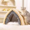 Foldable Interactive Cat Tent with Scratching Board and Sisal Climbing Frame Pet Beds Scratching Post Teaser for Cats