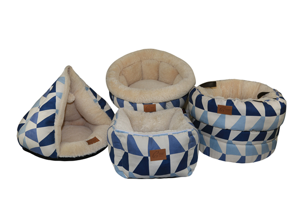China Wholesale Modern Printing Suede Round Pet Bed Pet House Cave Cat Bedding