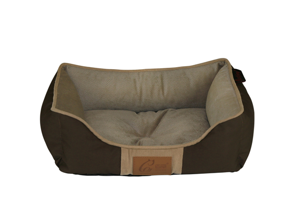 Wholesale OEM Anti-chewing Solid T/C Fleece Suede Machine Washable Pet Bed Dog Sofa Cat Couch With One-piece Design