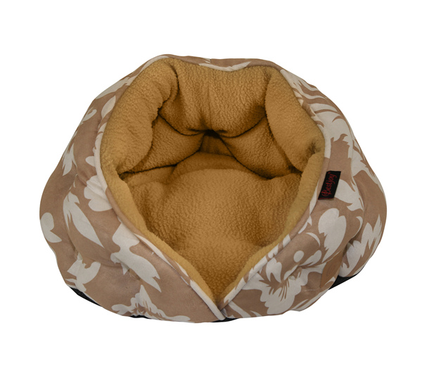 Manufacturer Premium Eco Friendly Printed Suede Polar Fleece Pet Bed Cave Cushion for Cats Puppies and Kittens