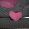 Custom Wholesale Baby Pink Coral Fleece Pet Bed Pillow Heart Shape Princess Dog Toy Pillow Luxury Designer Cat Furniture Puppy Rabbit Bed Pillow Reversible Cushion Home Decorative Pillow Mat Indoor