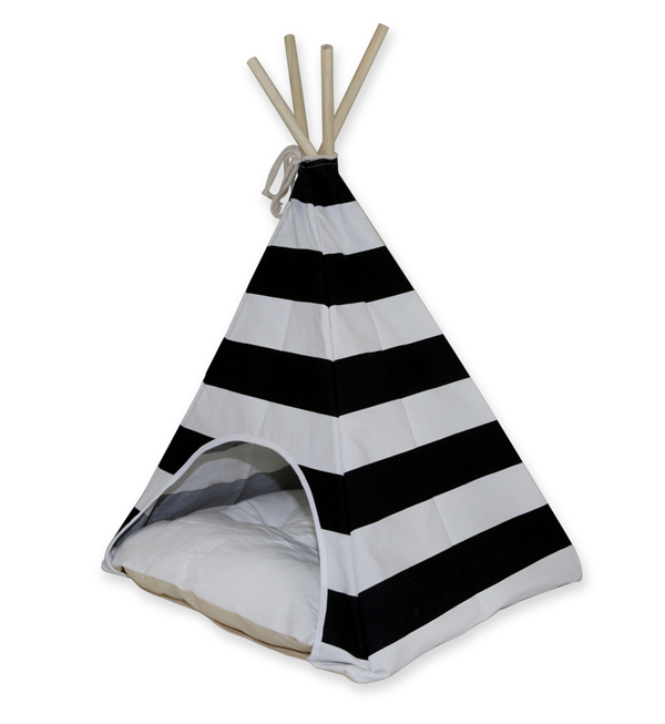 4 Wooden Sticks Manufacturer Indian Tribe Pet Teepee Tent Waterproof Cotton Pillow Dog Bed House Cat Play Tent Cave Rabbit Tipi Toy Hedgehog Bed House Tepee Guinea Pig Bed Wigwam Custom Removable