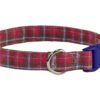 Hot Sale Adjustable Pink Plaid Tartan Dog Collar with Welded D Ring High Quality Buckle Dog Collar Custom Cotton Puppy Collar Designer New Dog Collar OEM Pet Accessories Dog Birthday Gift