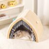 Foldable Interactive Cat Tent with Scratching Board and Sisal Climbing Frame Pet Beds Scratching Post Teaser for Cats
