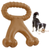Tough Dog Bone Toys Beef Flavor Durable Teeth Clean Rubber Molar Stick Pet Dogs Chew Toy for Aggressive Chewers Large Breed