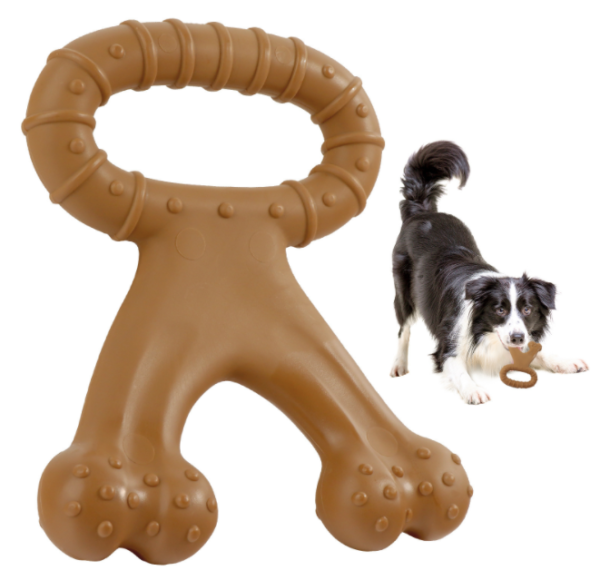 Tough Dog Bone Toys Beef Flavor Durable Teeth Clean Rubber Molar Stick Pet Dogs Chew Toy for Aggressive Chewers Large Breed